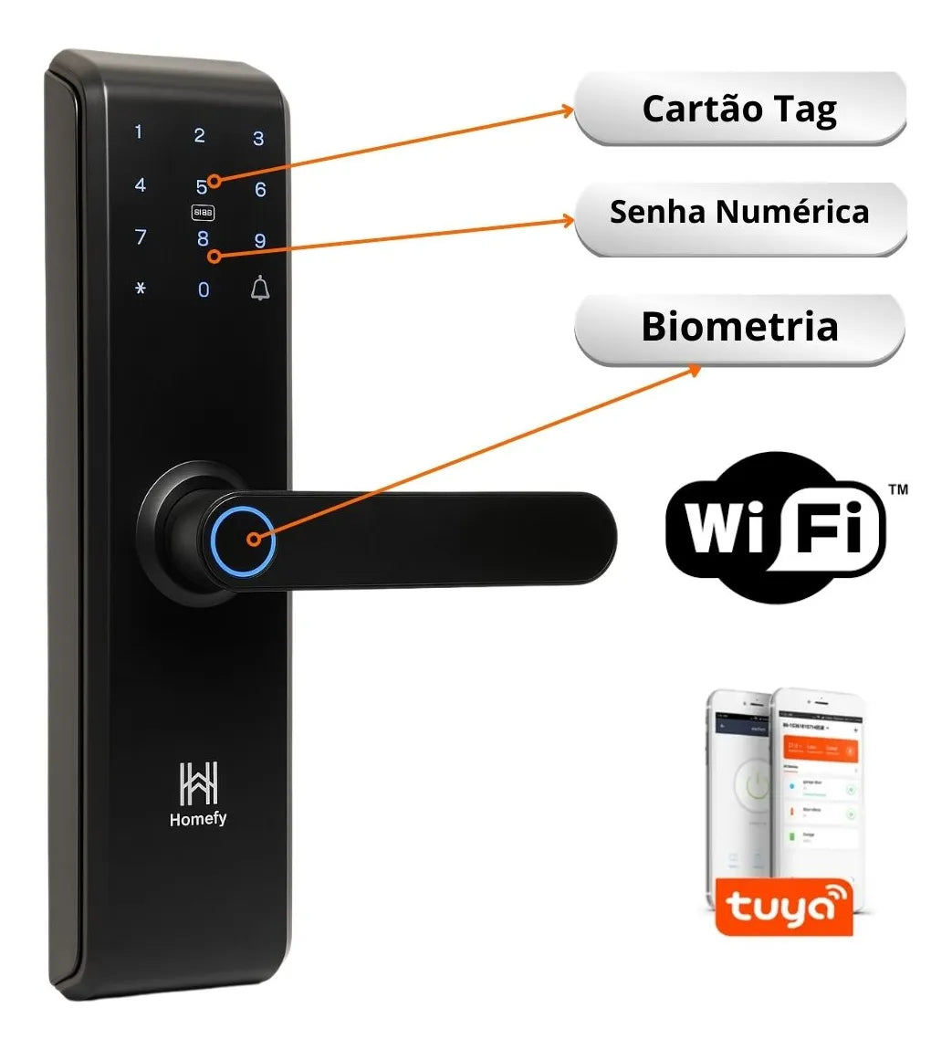 Fechadura Inteligente Digital com Biometria Wifi Homefy.casa