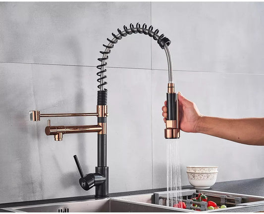 Torneira Cozinha Gourmet Monocomando Black Rose Gold HOMEFY®
