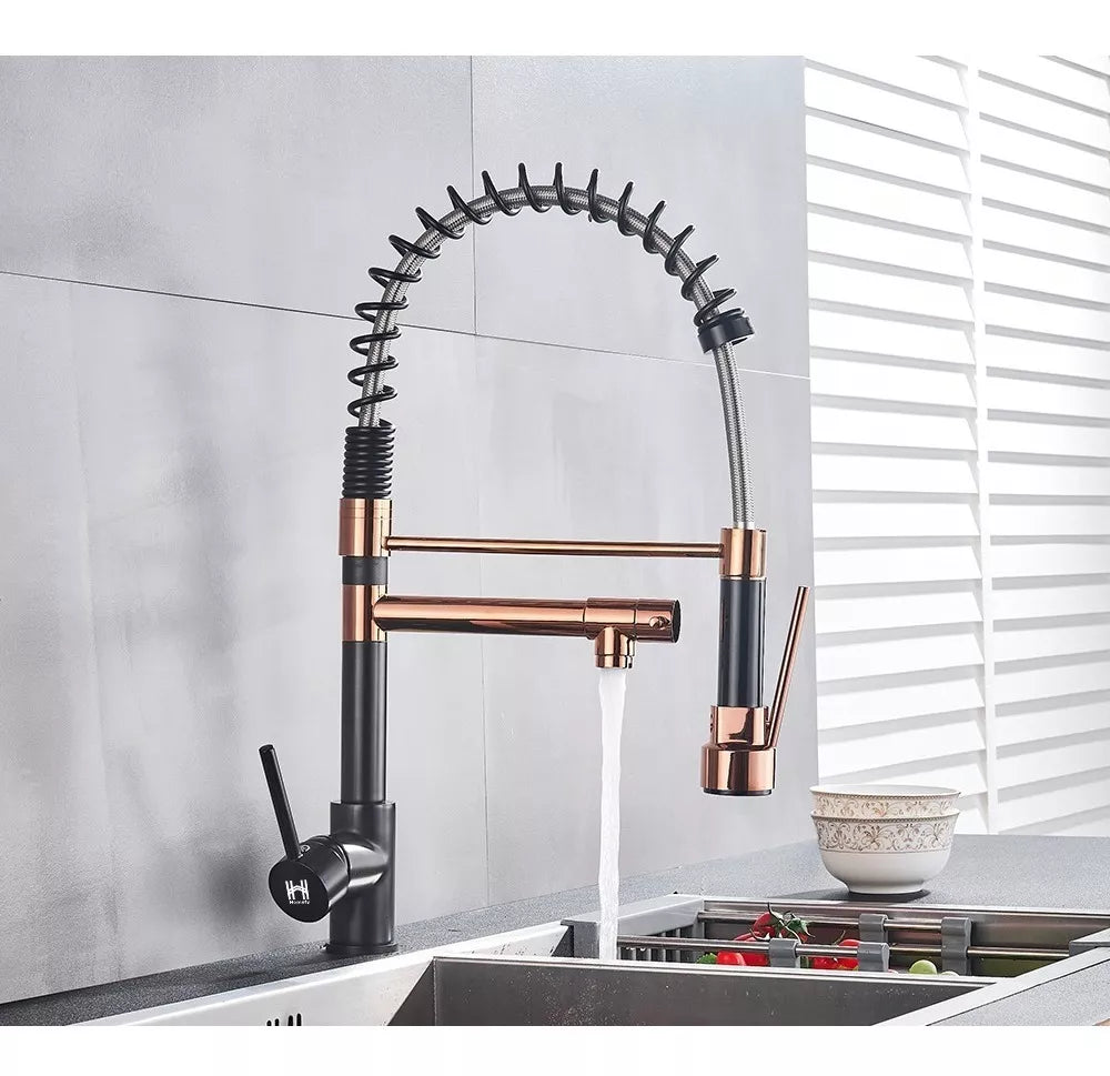 Torneira Cozinha Gourmet Monocomando Black Rose Gold HOMEFY®