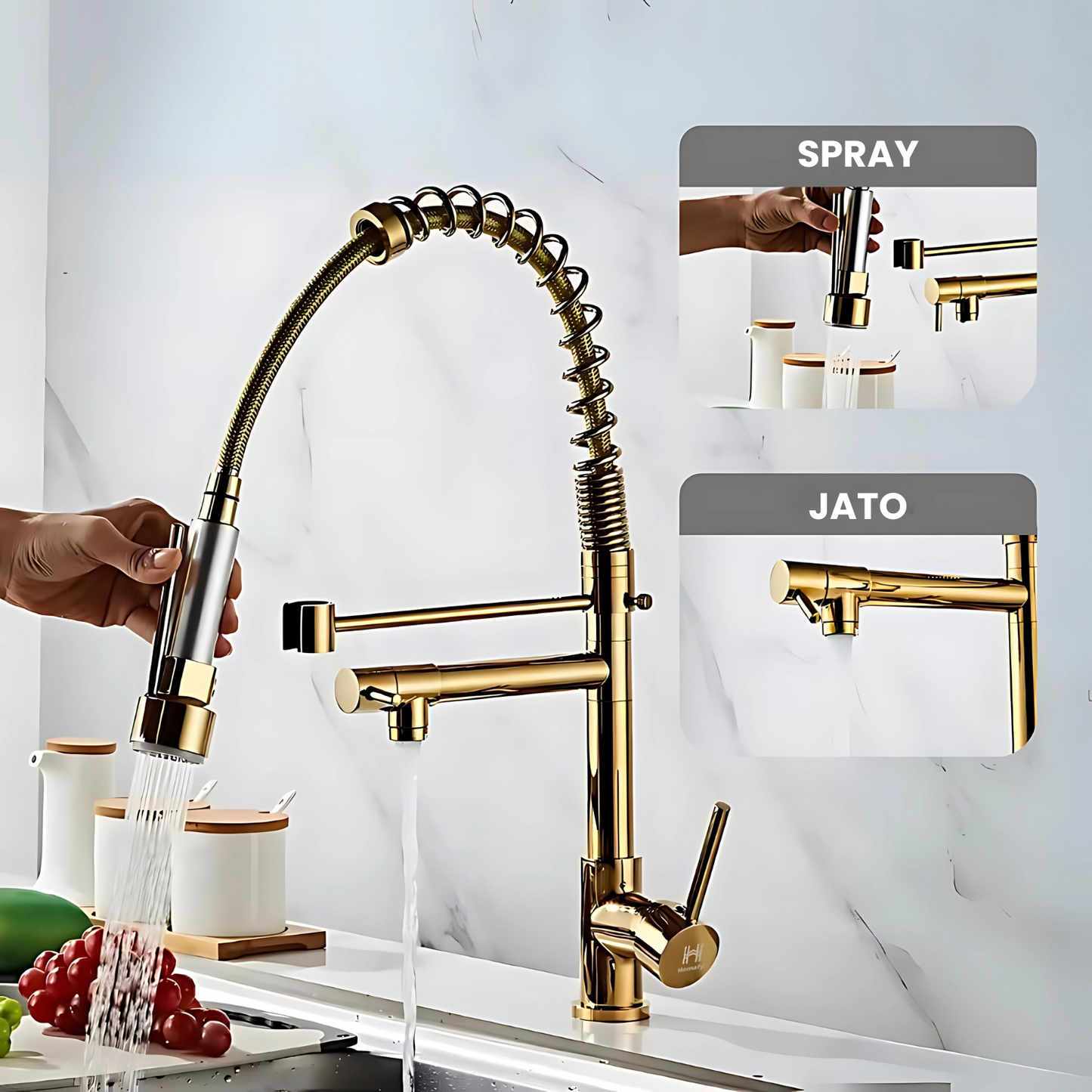 Torneira de Cozinha Pulverizador - Homefy Ouro HOMEFY®