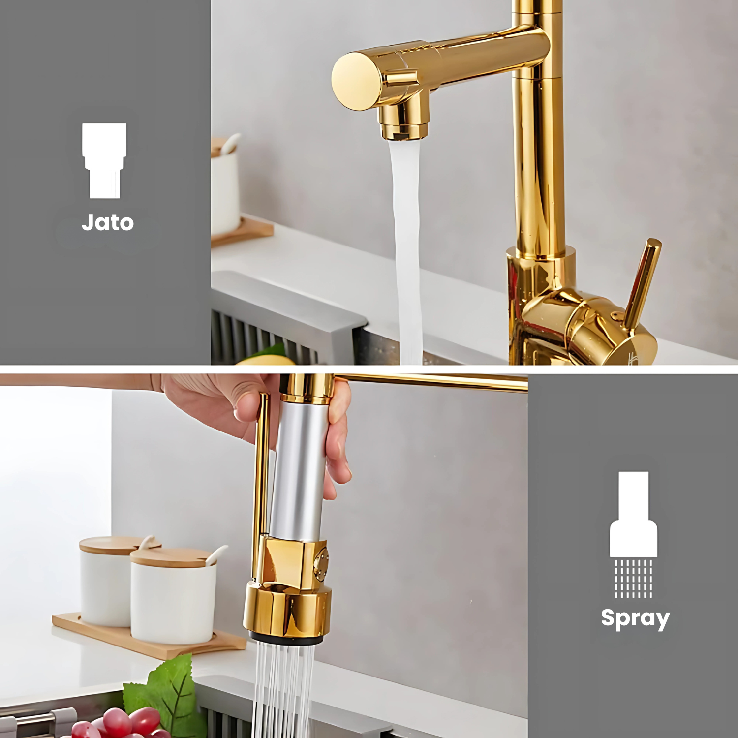 Torneira de Cozinha Pulverizador - Homefy Ouro HOMEFY®