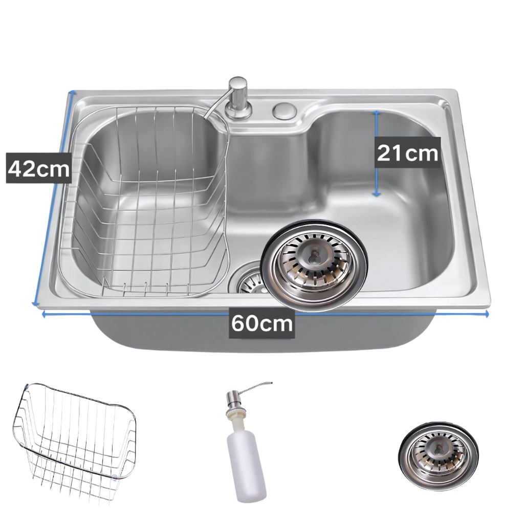 Cuba Pia Cozinha Gourmet Aço Inox 60x42cm Homefy + Acessórios Homefy.casa