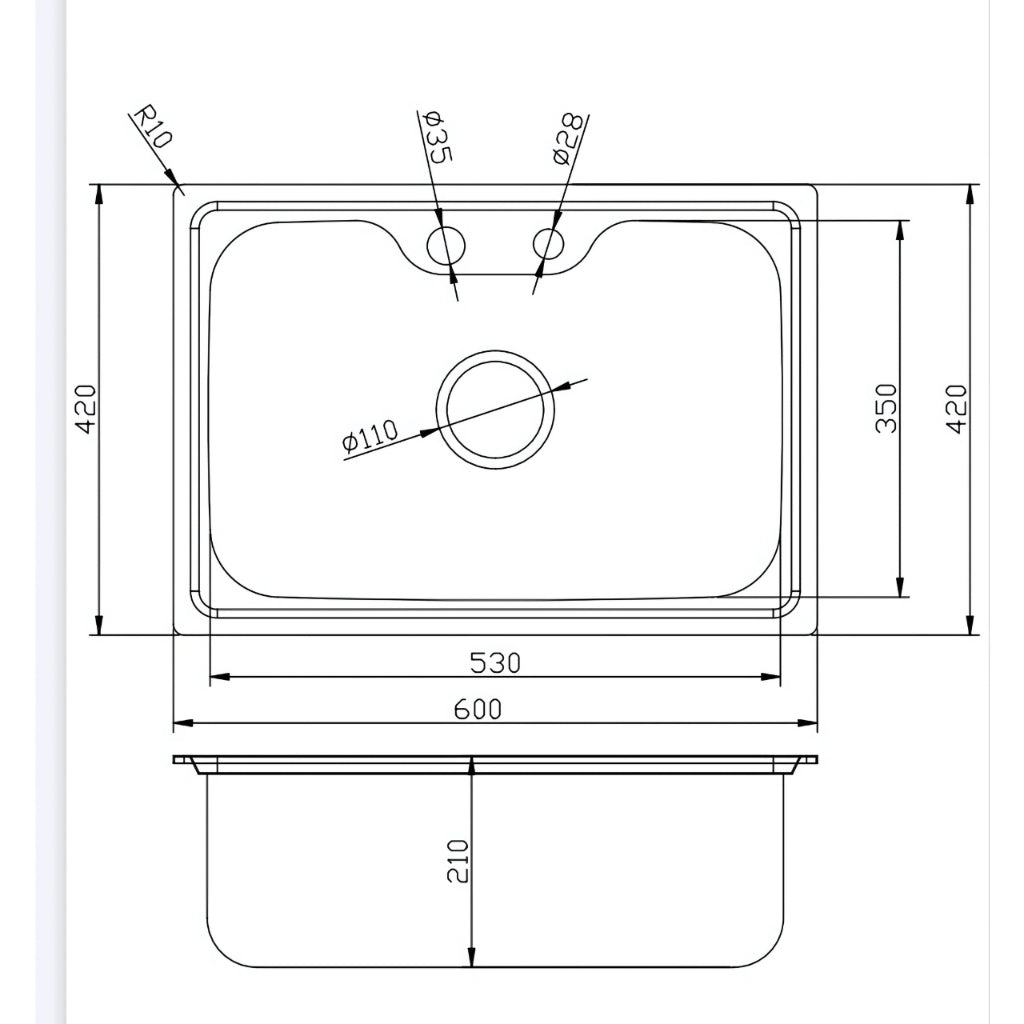 Cuba Pia Cozinha Gourmet Aço Inox 60x42cm Homefy + Acessórios Homefy.casa