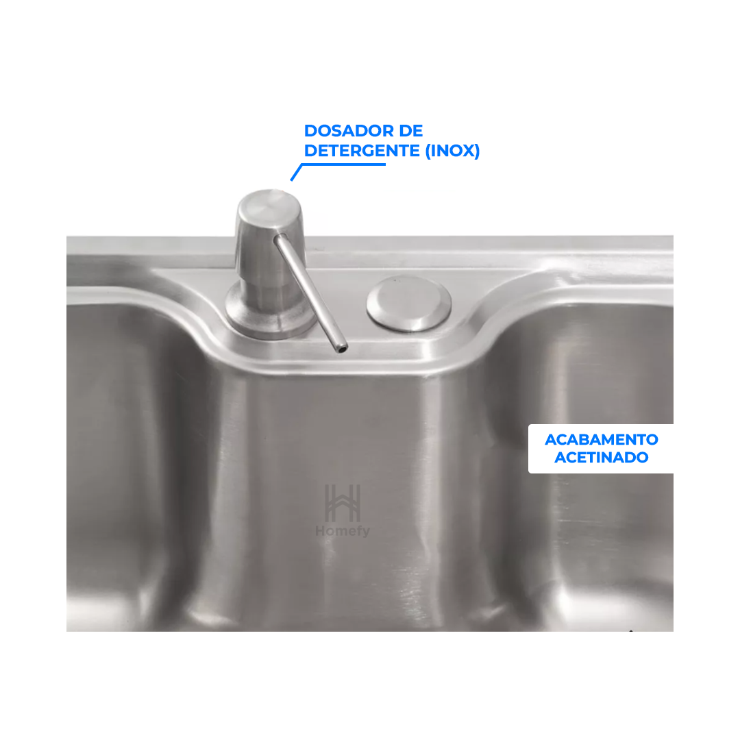 Cuba Pia Cozinha Gourmet Aço Inox 50x40cm Homefy + Acessórios Homefy.casa