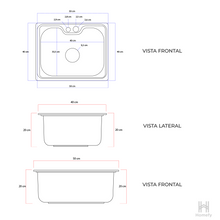 Carregar imagem no visualizador da galeria, Cuba Pia Cozinha Gourmet Aço Inox 50x40cm Homefy + Acessórios Homefy.casa
