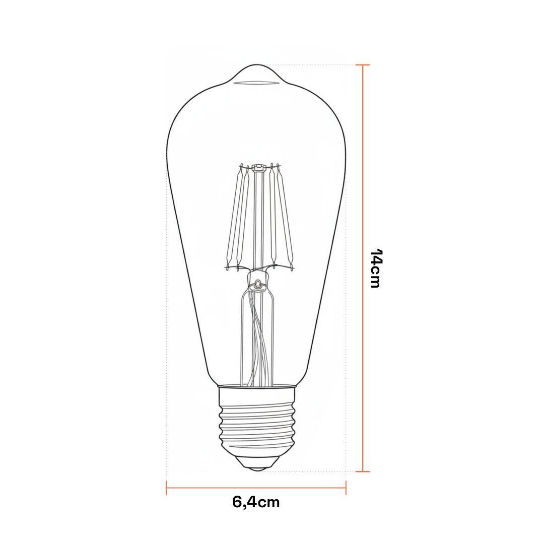 [1x] Lâmpada Filamento LED ST64 Vintage E27 | Branco Quente Homefy Homefy