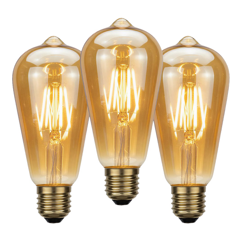 [3x] Lâmpada Filamento LED ST64 Vintage E27 | Branco Quente Homefy Homefy