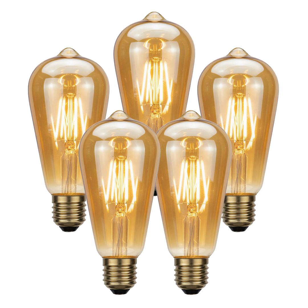 [5x] Lâmpada Filamento LED ST64 Vintage E27 | Branco Quente Homefy Homefy