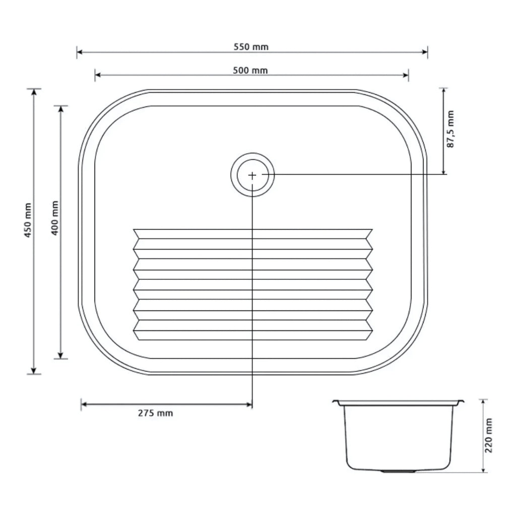 Tanque Lavanderia 55x45 Com Válvula Aço Inox 201 HOMEFY®