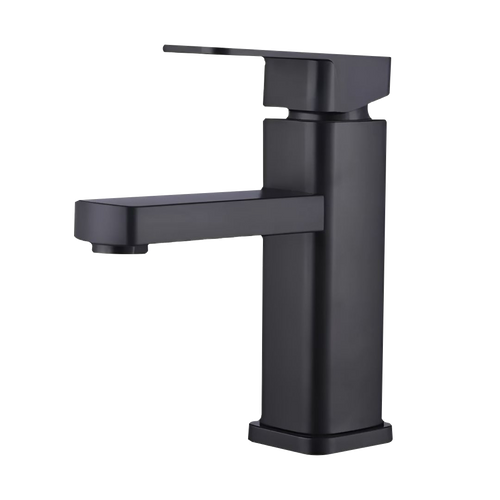 Torneira Banheiro Luxo Quadrada 1/4 Volta Inox Aço Preta Bancada Pia Banheiro Alto Padrão Homefy.casa