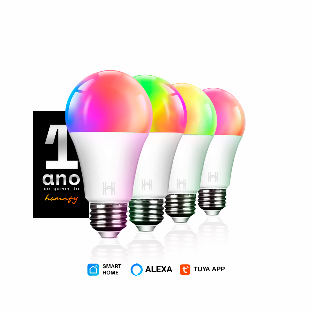 [4x] Lâmpada Inteligente Homefy LED RGB Wi-Fi | Compatível com Alexa