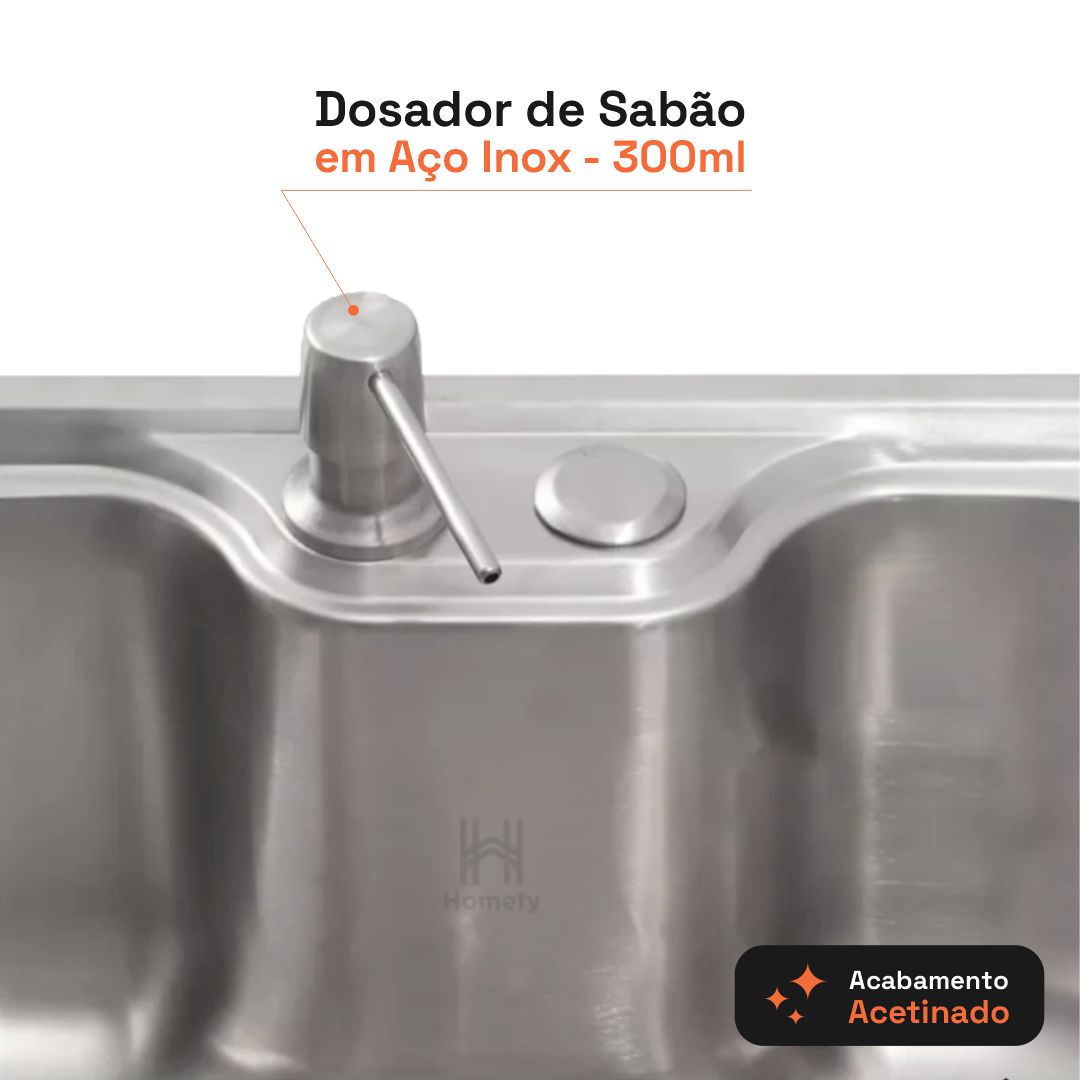 Cuba Pia Cozinha Gourmet Aço Inox 50x40cm Homefy + Acessórios Homefy.casa