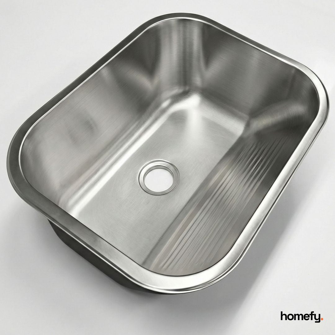 Tanque Lavanderia 55x45 Com Válvula Aço Inox 201 HOMEFY®