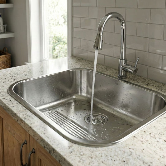 Tanque Lavanderia 55x45 Com Válvula Aço Inox 201 HOMEFY®