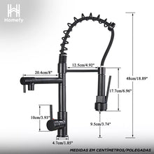 Carregar imagem no visualizador da galeria, Torneira Cozinha Gourmet Monocomando Black Preto Fosco 50 Cm HOMEFY®
