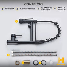 Carregar imagem no visualizador da galeria, Torneira Cozinha Gourmet Monocomando Black Preto Fosco 50 Cm HOMEFY®
