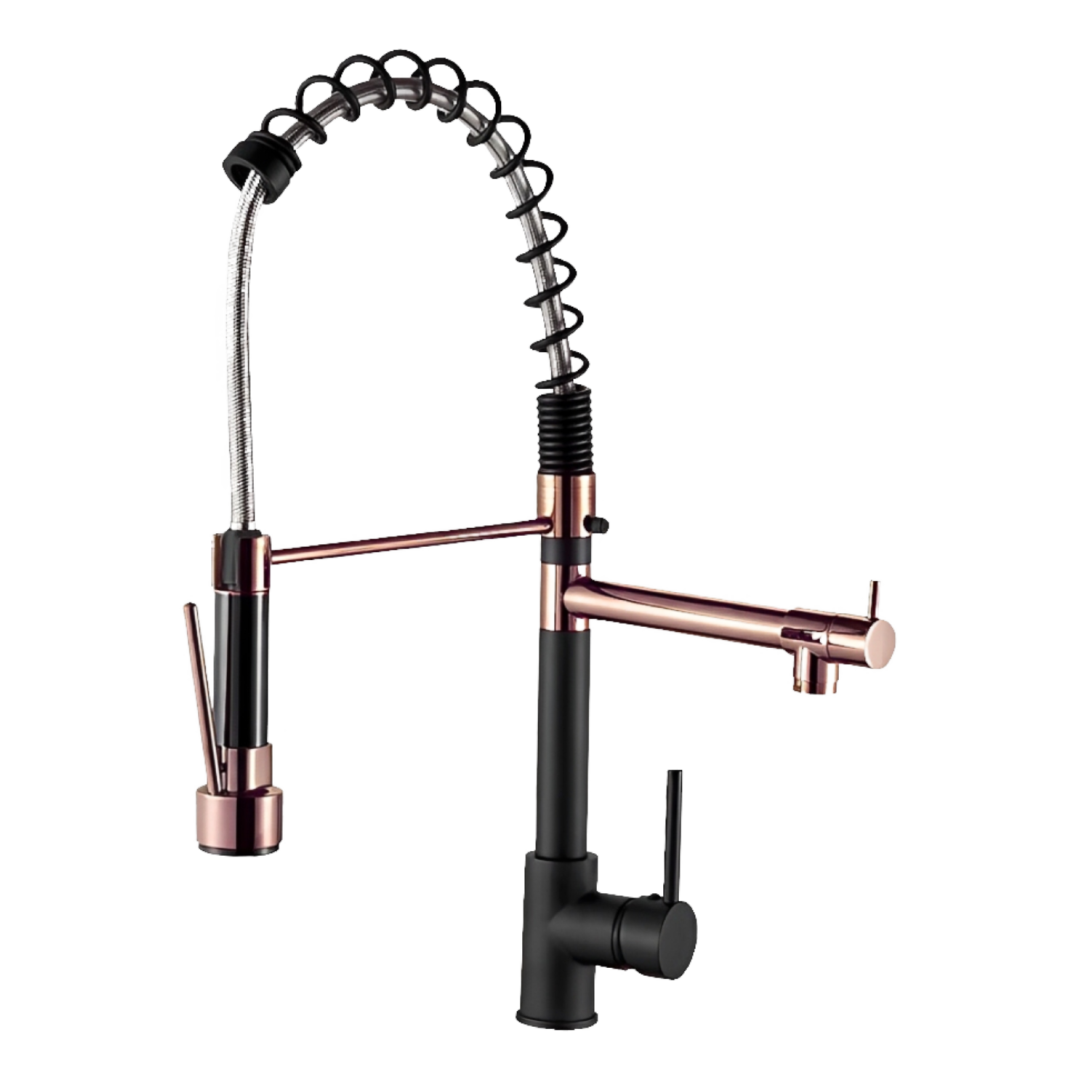 Torneira Cozinha Gourmet Monocomando Black Rose Gold HOMEFY®