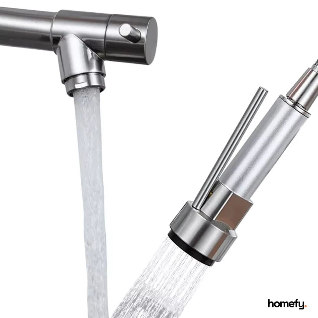 Torneira Gourmet Cromada 360° com Pulverizador Quente e Fria Homefy HOMEFY®